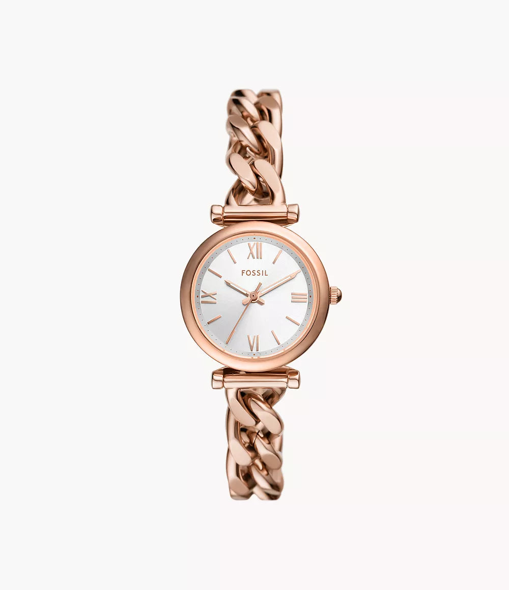 ES5330 - Fossil Carlie Three-Hand Rose Gold-Tone Stainless Steel Watch For Women