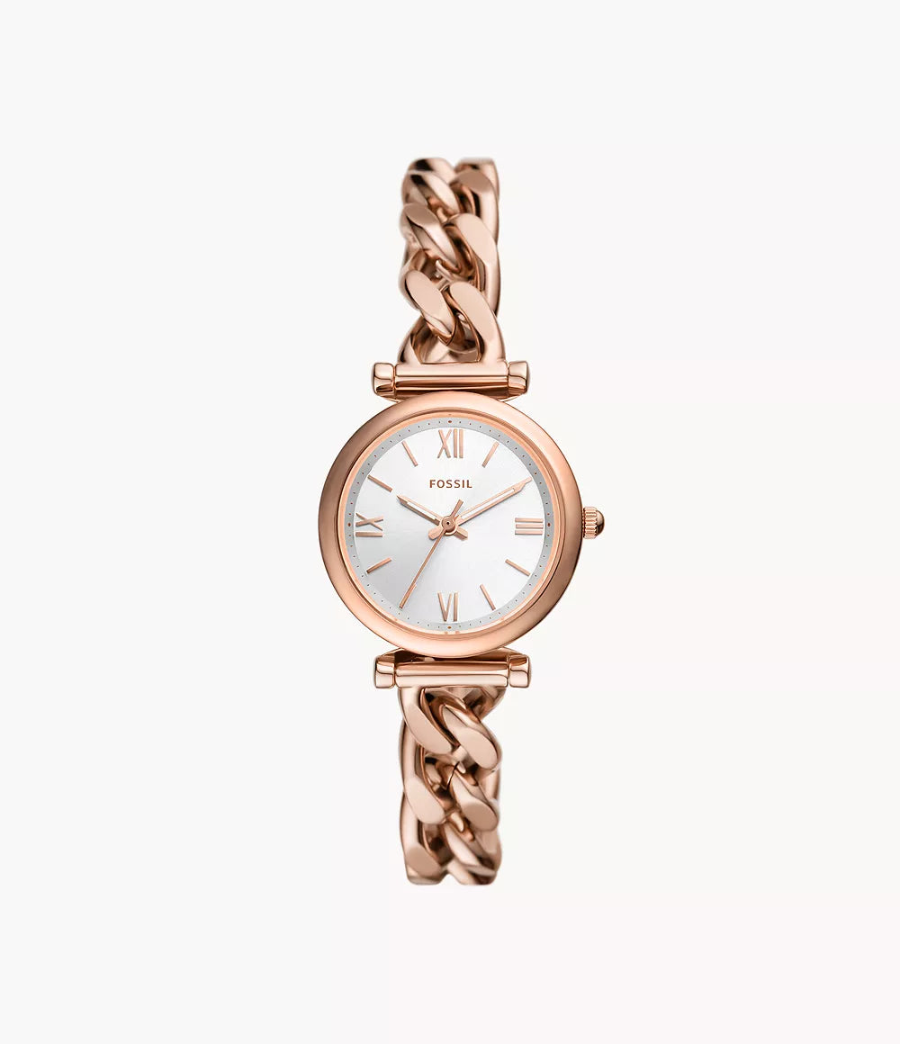 Carlie Mini Three-Hand Rose Gold-Tone Stainless Steel Watch ES5330