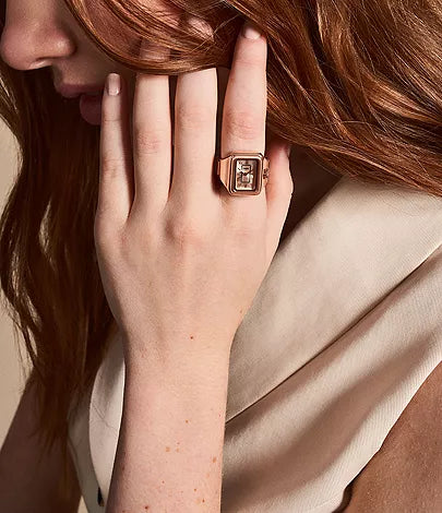 Raquel Watch Ring Two-Hand Rose Gold-Tone Stainless Steel ES5345
