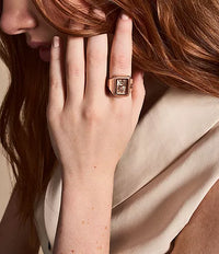 Raquel Watch Ring Two-Hand Rose Gold-Tone Stainless Steel ES5345
