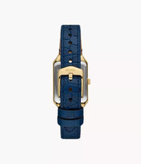 Raquel Three-Hand Date Navy Croco LiteHide™ Leather Watch ES5365