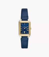Raquel Three-Hand Date Navy Croco LiteHide™ Leather Watch ES5365