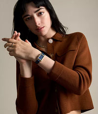Raquel Three-Hand Date Navy Croco LiteHide™ Leather Watch ES5365