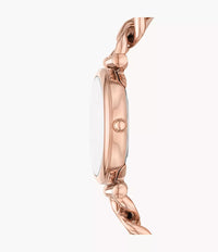 Carlie Three-Hand Rose Gold-Tone Stainless Steel Watch and Bracelet Set ES5378SET