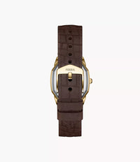 Harlow Three-Hand Brown Croco Leather Watch ES5426
