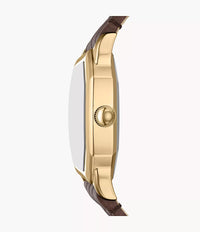 Harlow Three-Hand Brown Croco Leather Watch ES5426