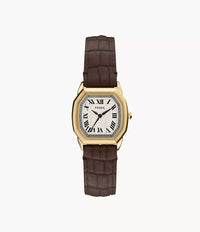 Harlow Three-Hand Brown Croco Leather Watch ES5426