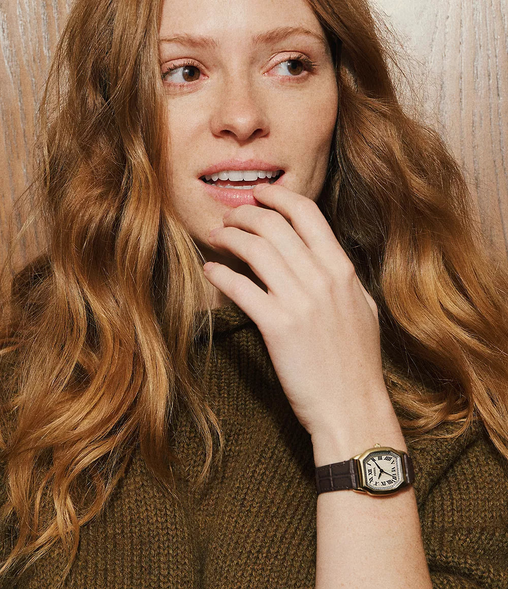 Harlow Three-Hand Brown Croco Leather Watch ES5426