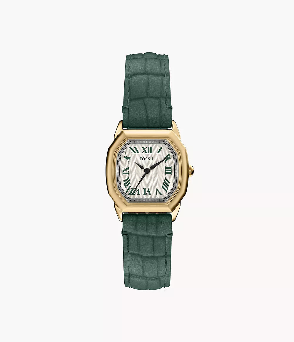 ES5427 Harlow Three-Hand Green Croco Leather Watch