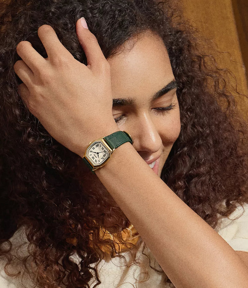 ES5427 Harlow Three-Hand Green Croco Leather Watch