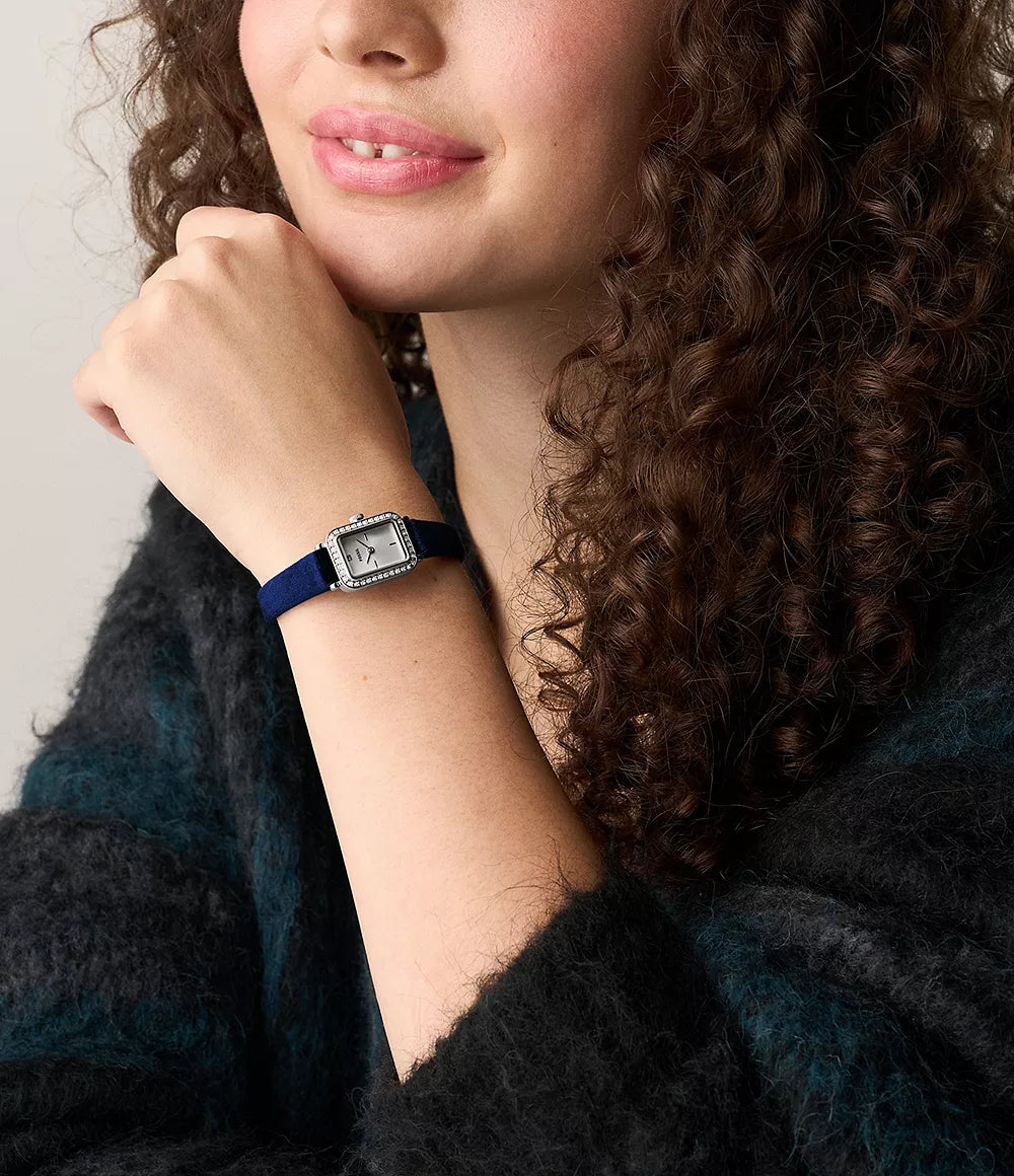 Raquel Mini 18 mm Two-Hand Blue Velvet Watch ES5436