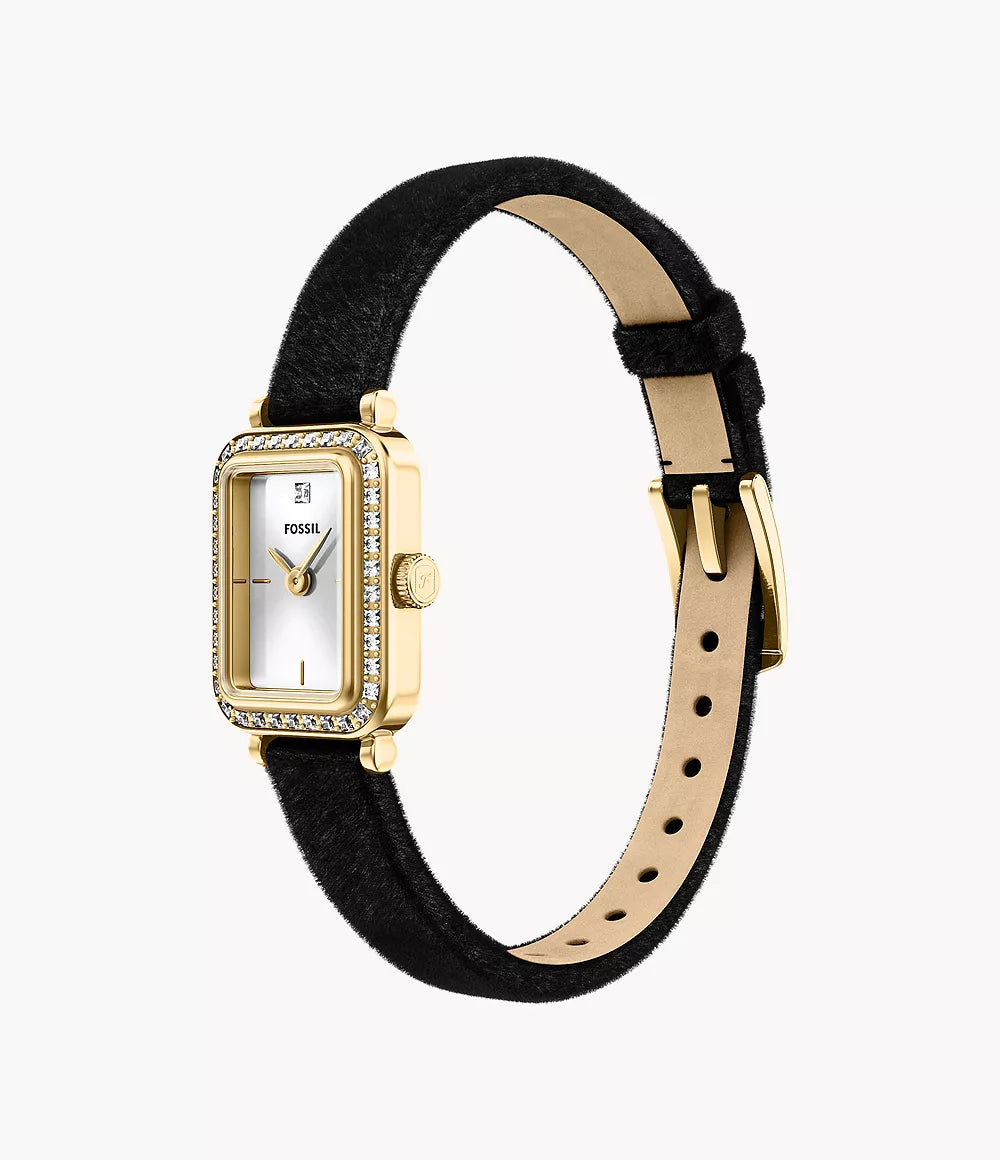 Raquel Mini 18 mm Two-Hand Black Velvet Watch ES5437