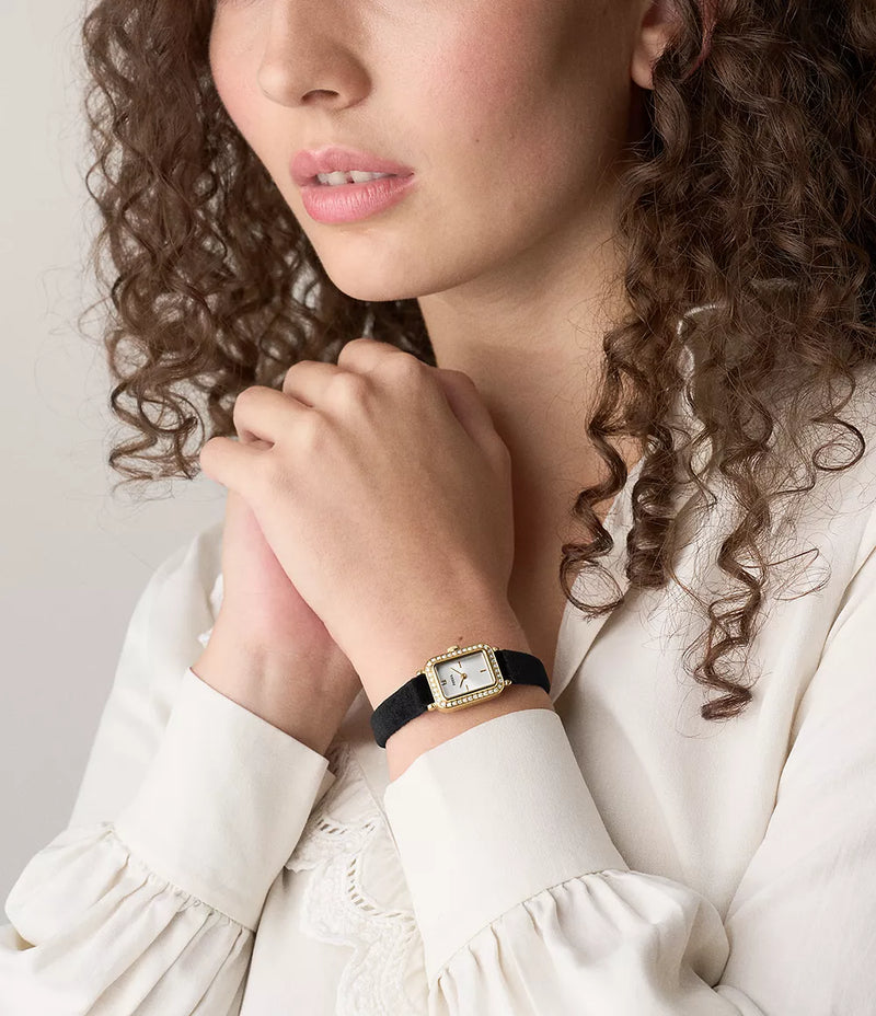 Raquel Mini 18 mm Two-Hand Black Velvet Watch ES5437