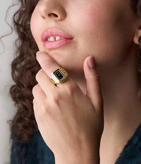 Raquel Watch Ring Two-Hand Gold-Tone Stainless Steel Watch ES5447