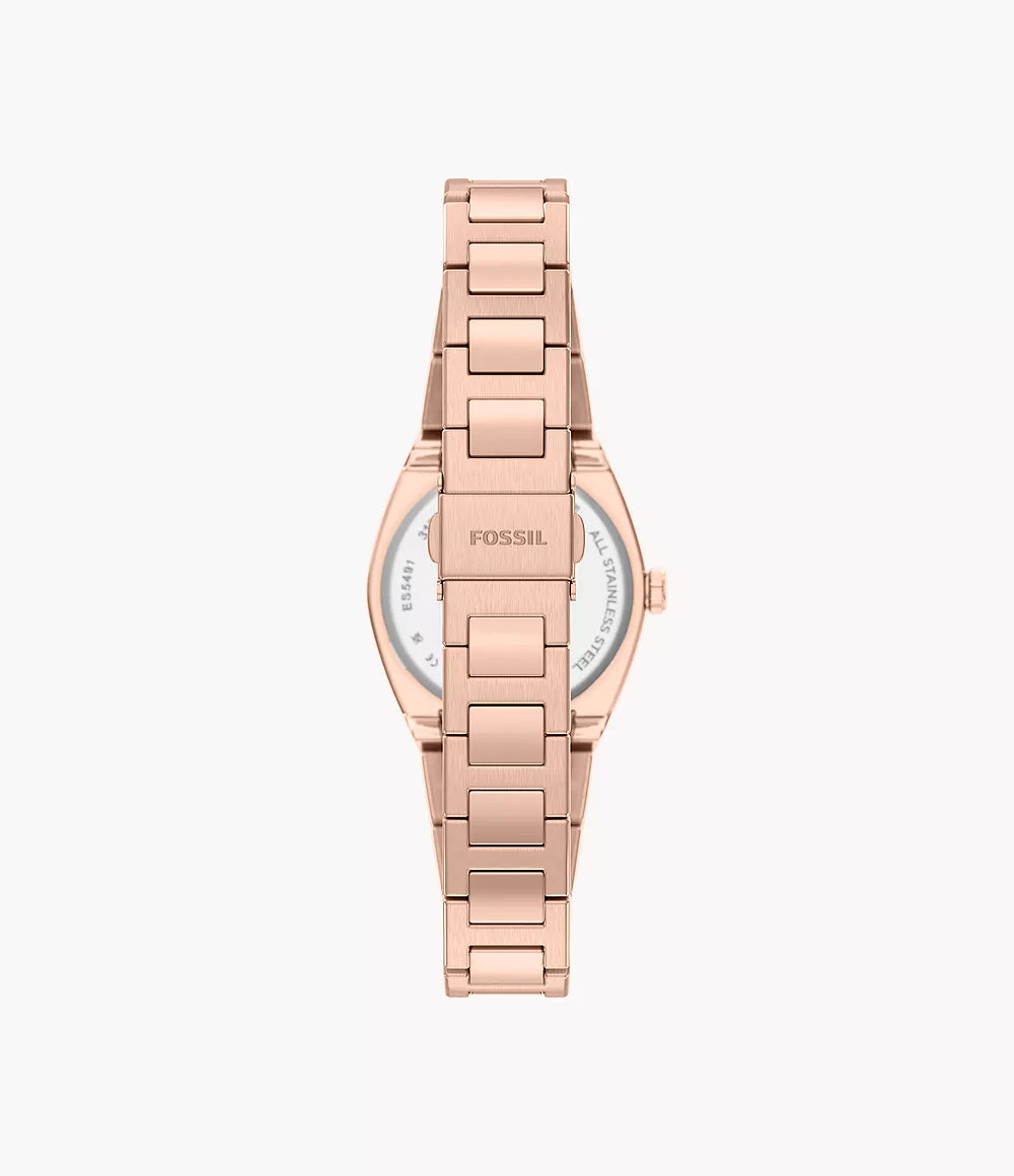 Everett 27mm Three-Hand Rose Gold-Tone Stainless Steel Watch ES5491