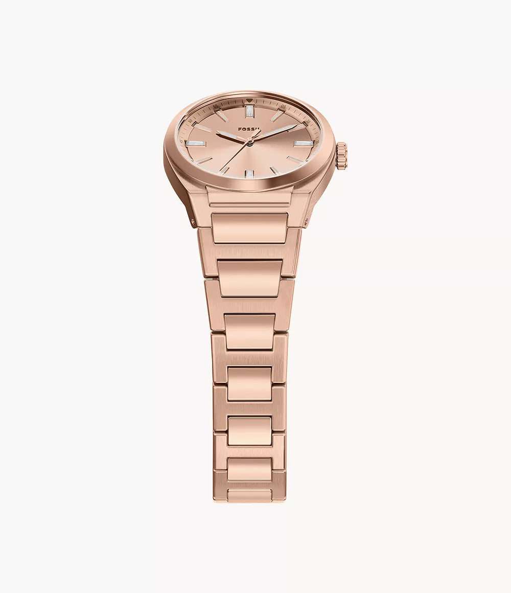 Everett 27mm Three-Hand Rose Gold-Tone Stainless Steel Watch ES5491