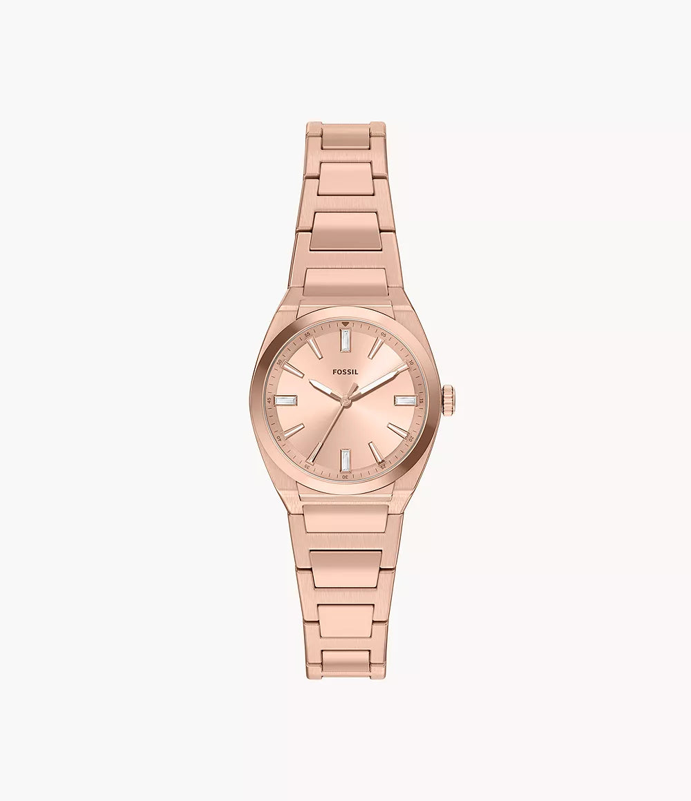 Everett 27mm Three-Hand Rose Gold-Tone Stainless Steel Watch ES5491