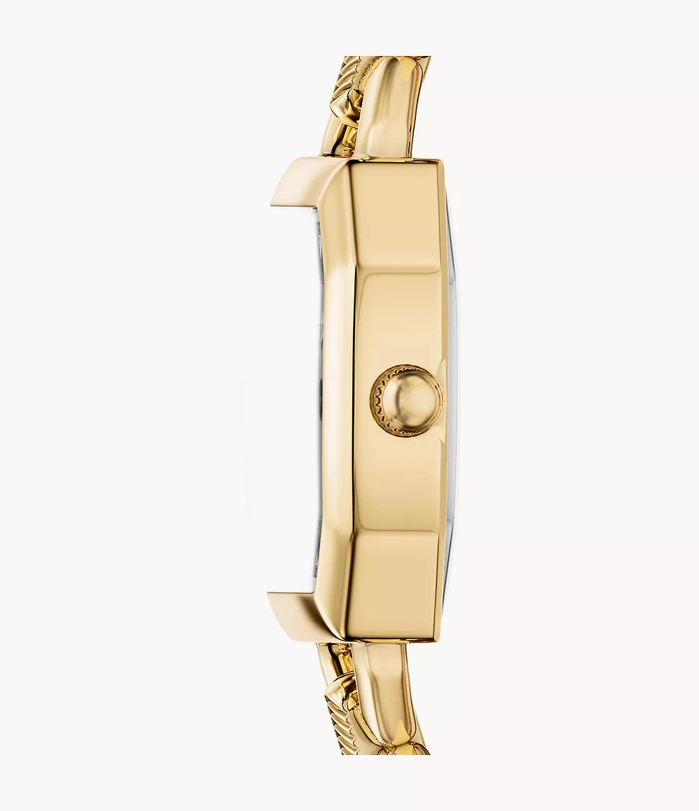 Harlow 22mm Three-Hand Brown Leather and Gold-Tone Stainless Steel Watch ES5497
