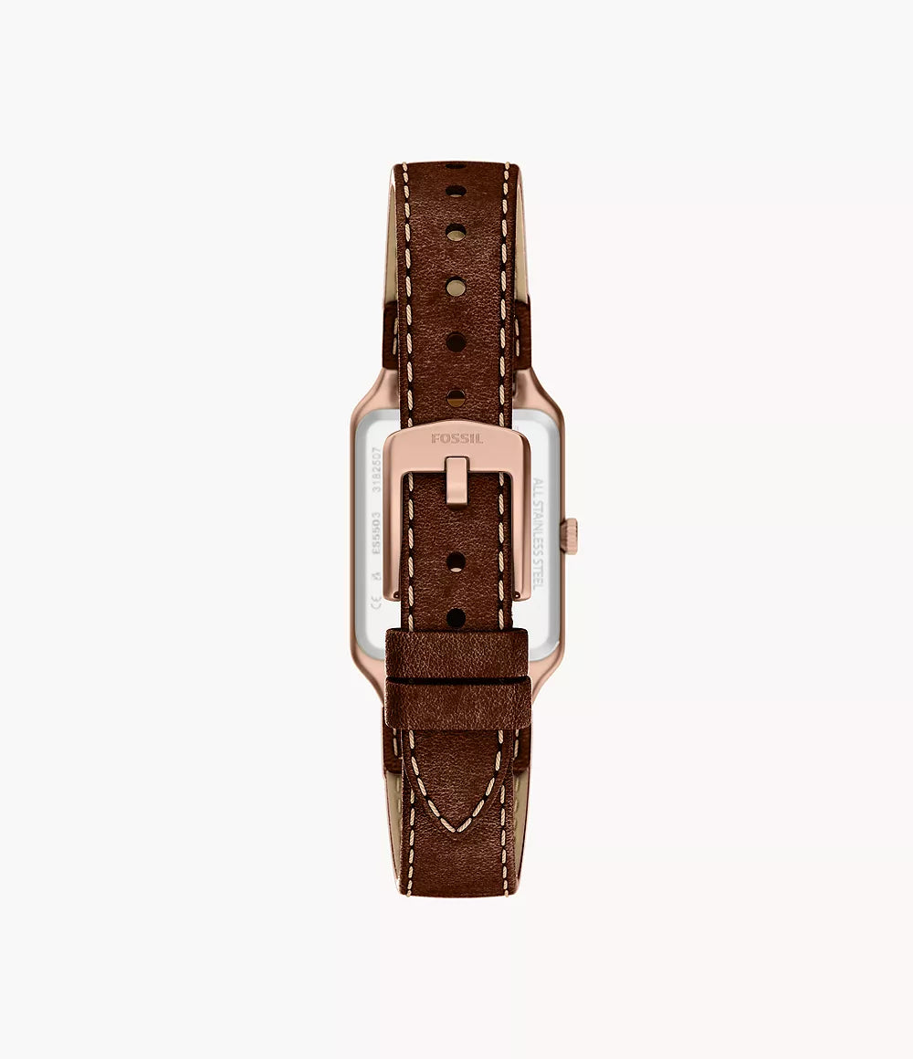 Raquel 23mm Three-Hand Date Brown Leather Watch ES5503