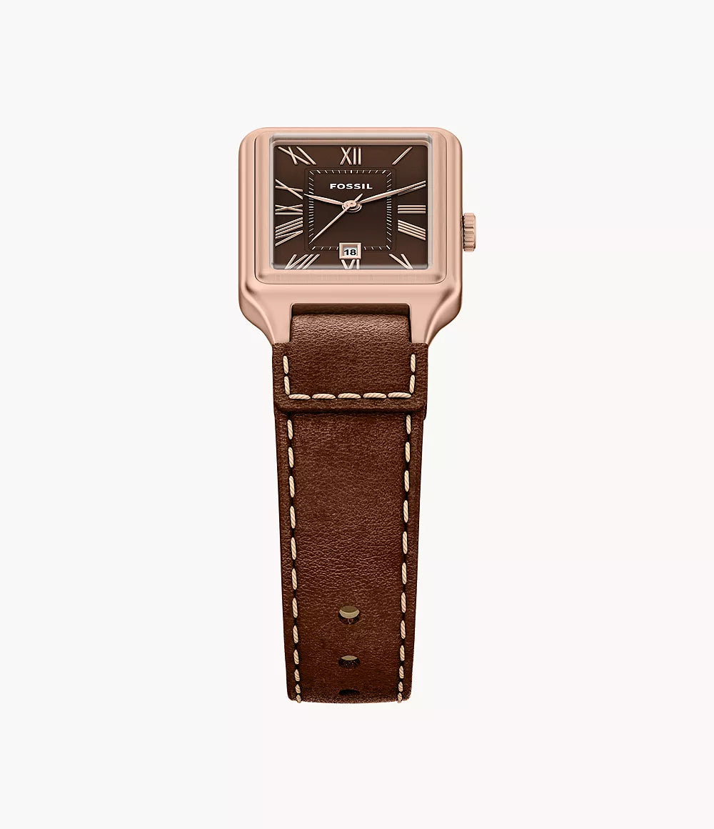 Raquel 23mm Three-Hand Date Brown Leather Watch ES5503