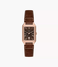 Raquel 23mm Three-Hand Date Brown Leather Watch ES5503