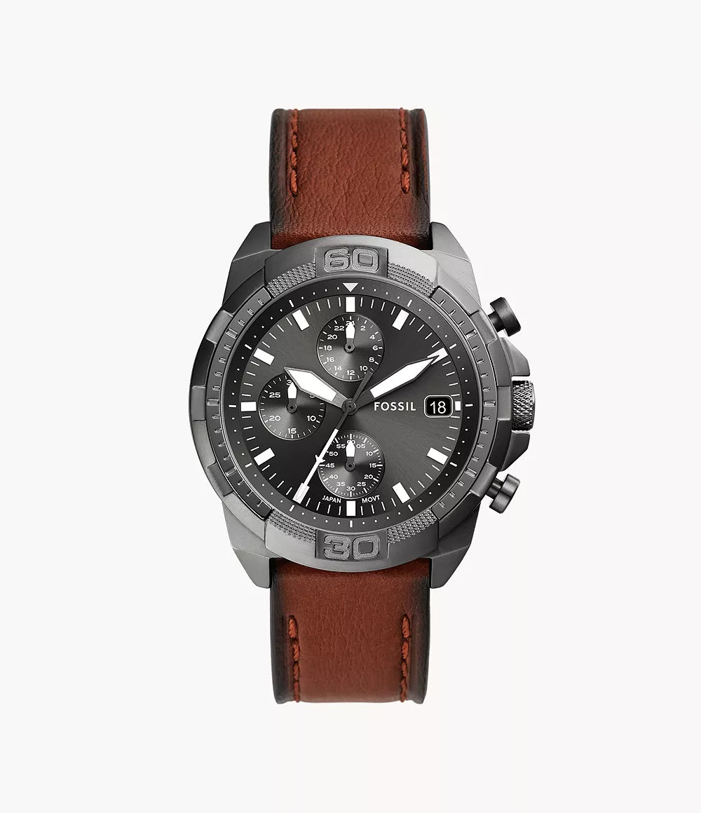 FS5855 - Fossil Bronson Chronograph Brown LiteHide™ Leather Watch For Men