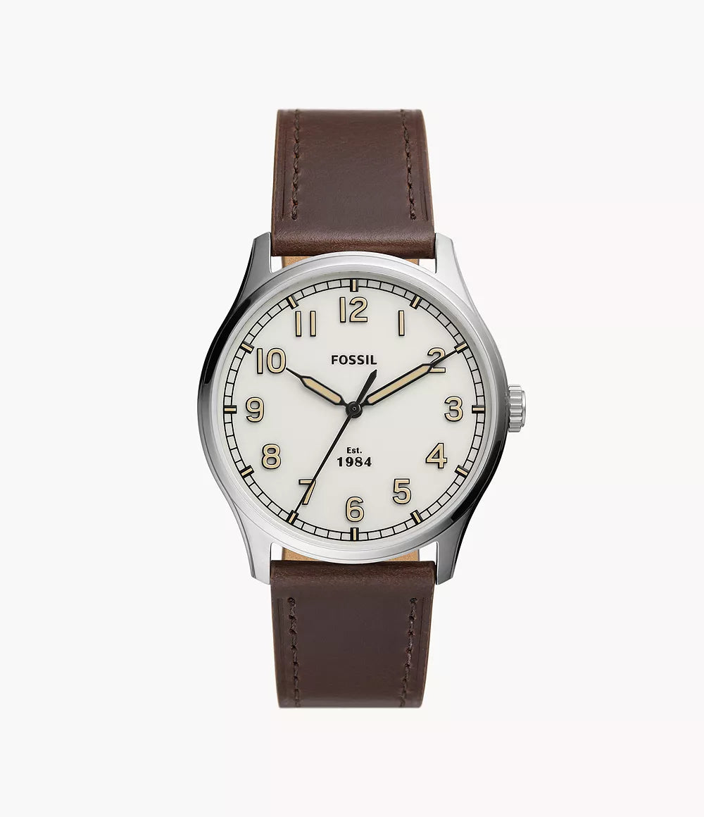 FS5927 - Fossil Dayliner Three-Hand Brown Leather Watch For Men