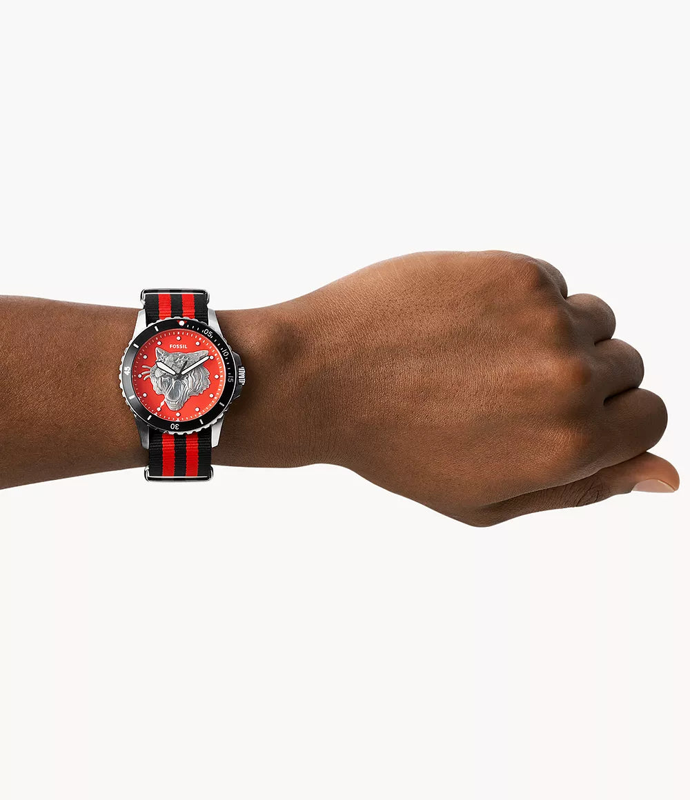 FB - 01 Three-Hand Black and Red Nylon Watch FS5929