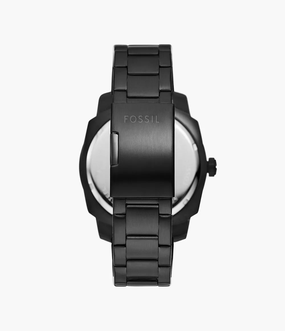 FS5971 - Fossil Machine Three-Hand Date Black Stainless Steel Watch For Men