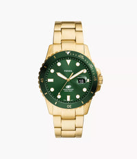 Fossil Blue Dive 42mm Three-Hand Date Gold-Tone Stainless Steel Watch FS6030