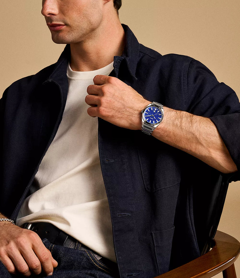 Everett Three-Hand Date Stainless Steel Watch FS6058