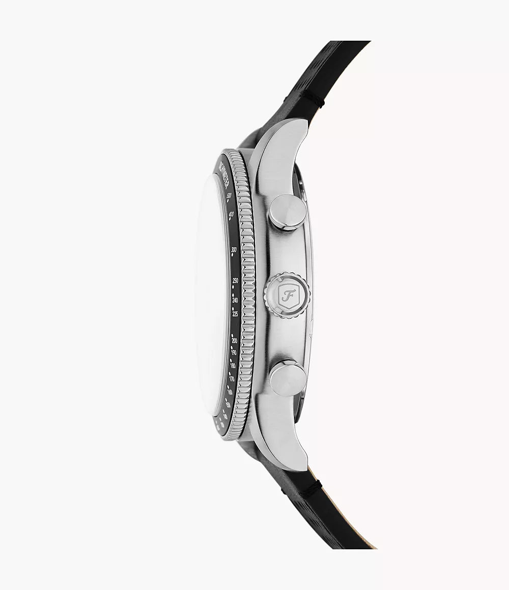 Sport Tourer 42 mm Chronograph Black Leather Watch FS6086