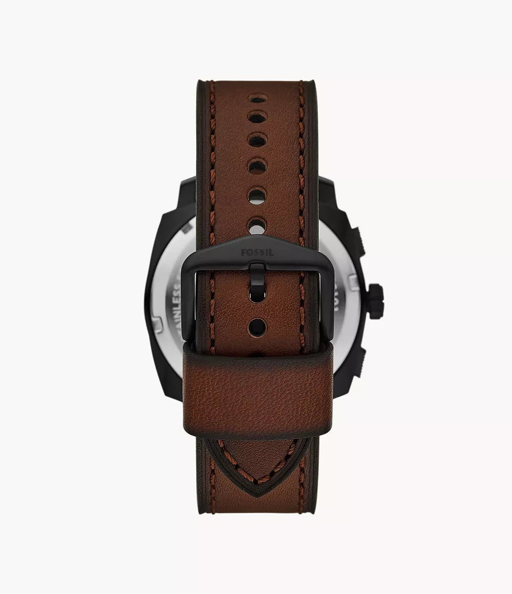 Machine 44mm Chronograph Brown Leather Watch and Bracelet Set FS6102SET