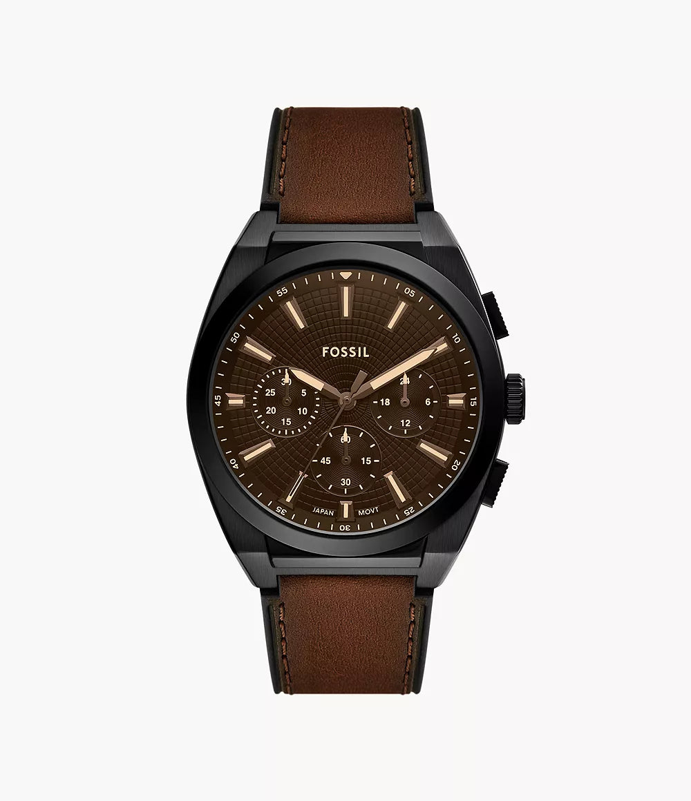 Everett 44mm Chronograph Brown Leather Watch FS6108