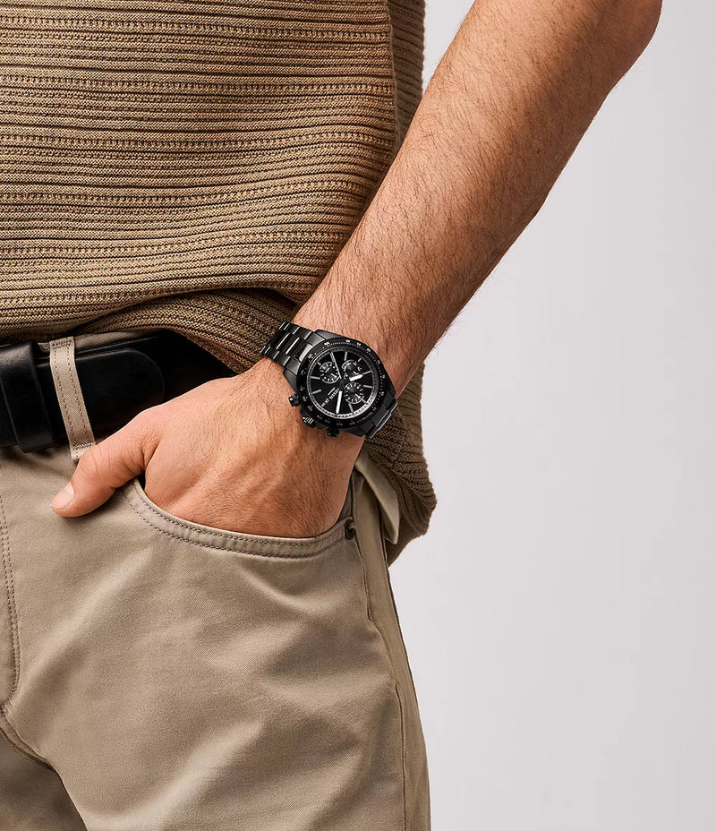 Autocross Multifunction Black Stainless Steel Watch FS6125