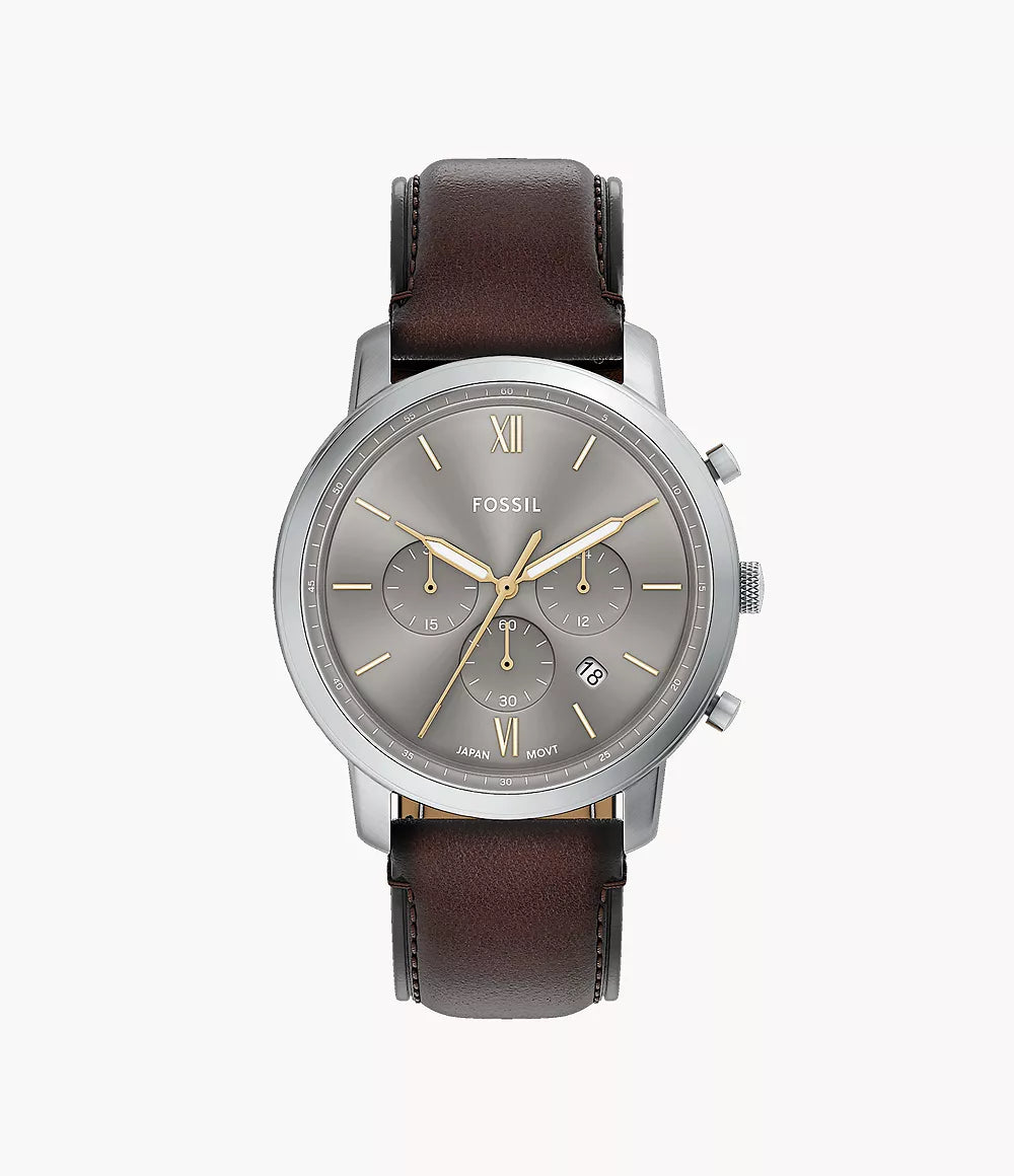 Neutra Chronograph Brown Leather Watch FS6129
