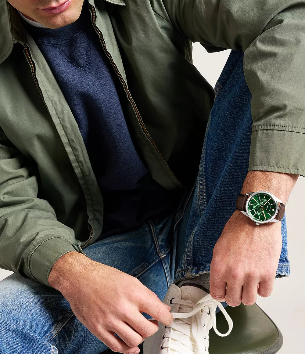 Pearson Multifunction Brown Leather Watch FS6137