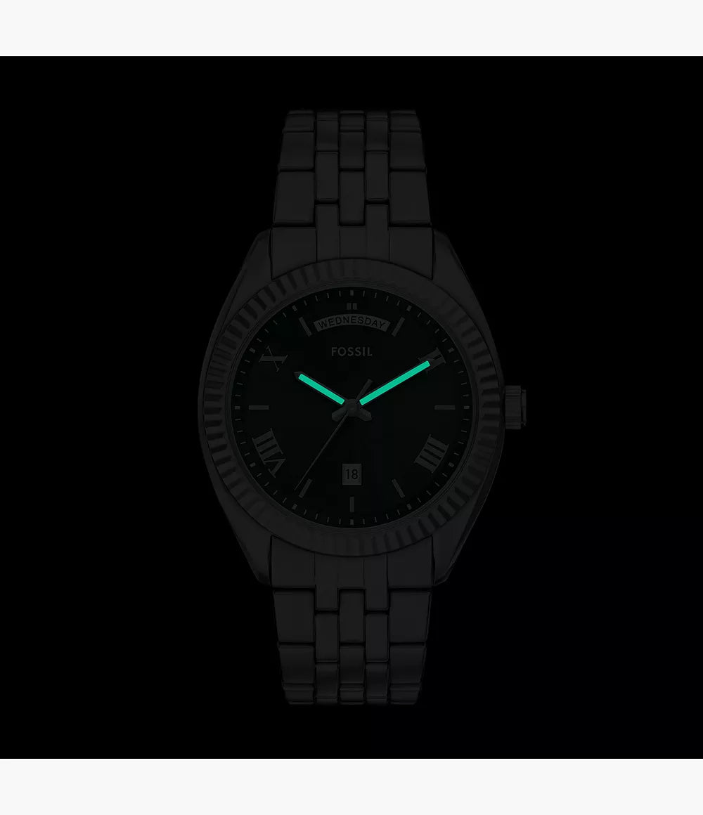 Campbell Three-Hand Day-Date Stainless Steel Watch FS6139