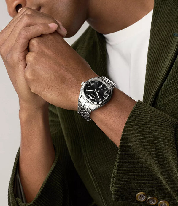 Campbell Three-Hand Day-Date Stainless Steel Watch FS6139