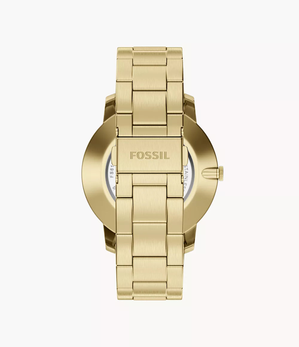 Minimalist 44mm Three-Hand Gold-Tone Stainless Steel Watch FS6181