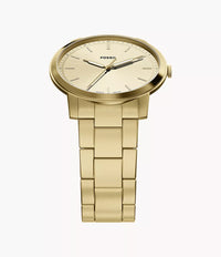 Minimalist 44mm Three-Hand Gold-Tone Stainless Steel Watch FS6181