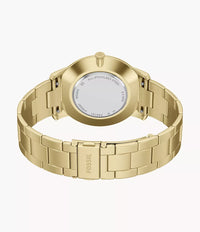 Minimalist 44mm Three-Hand Gold-Tone Stainless Steel Watch FS6181