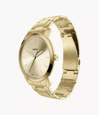 Minimalist 44mm Three-Hand Gold-Tone Stainless Steel Watch FS6181
