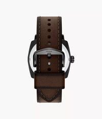 Machine 41mm Three-Hand Date Brown Leather Watch FS6187