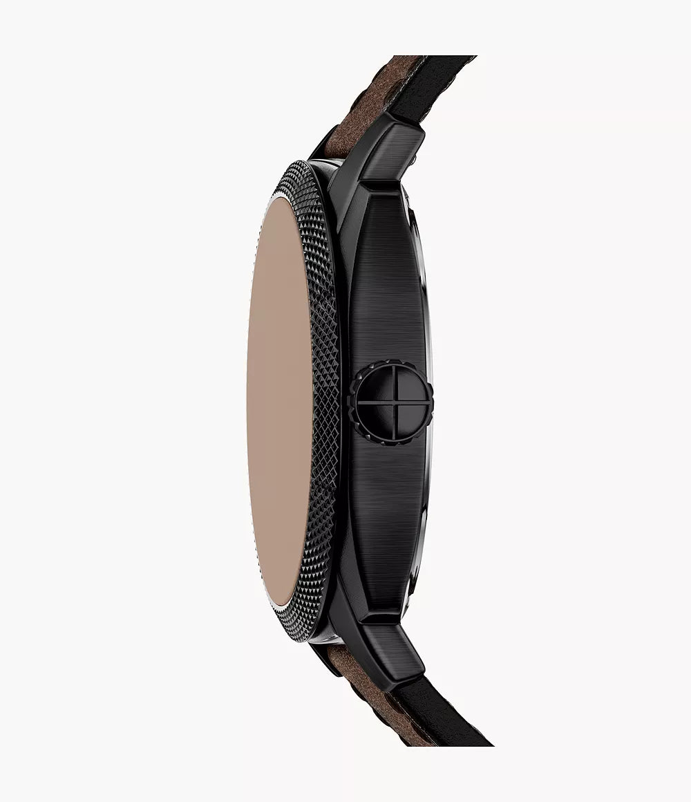Machine 41mm Three-Hand Date Brown Leather Watch FS6187