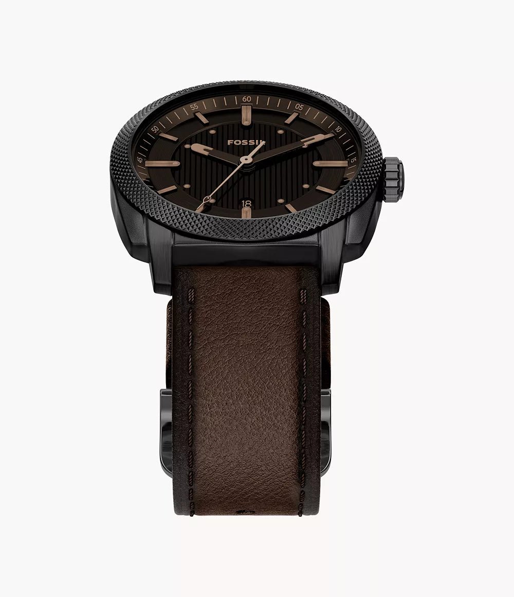 Machine 41mm Three-Hand Date Brown Leather Watch FS6187