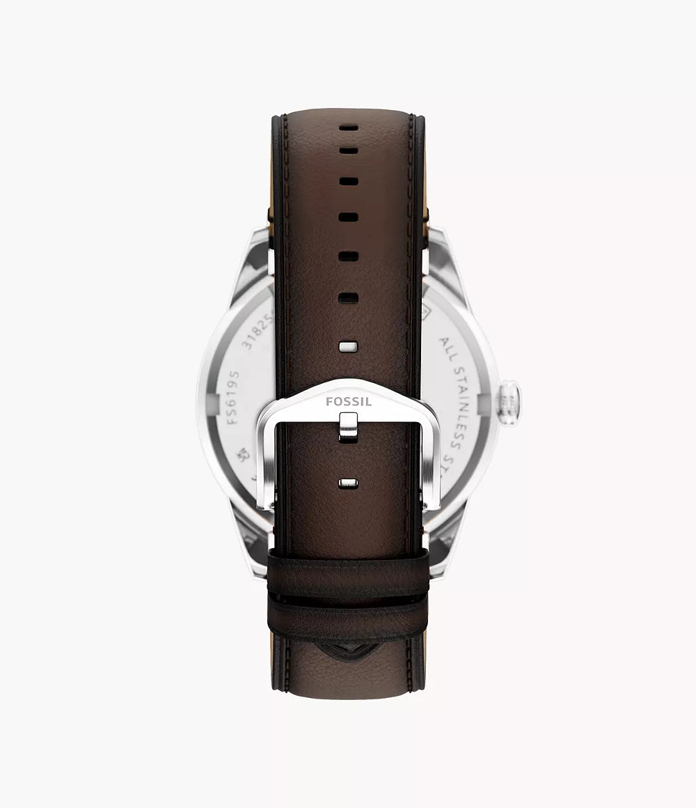 Pearson 42mm Multifunction Brown Leather Watch FS6195