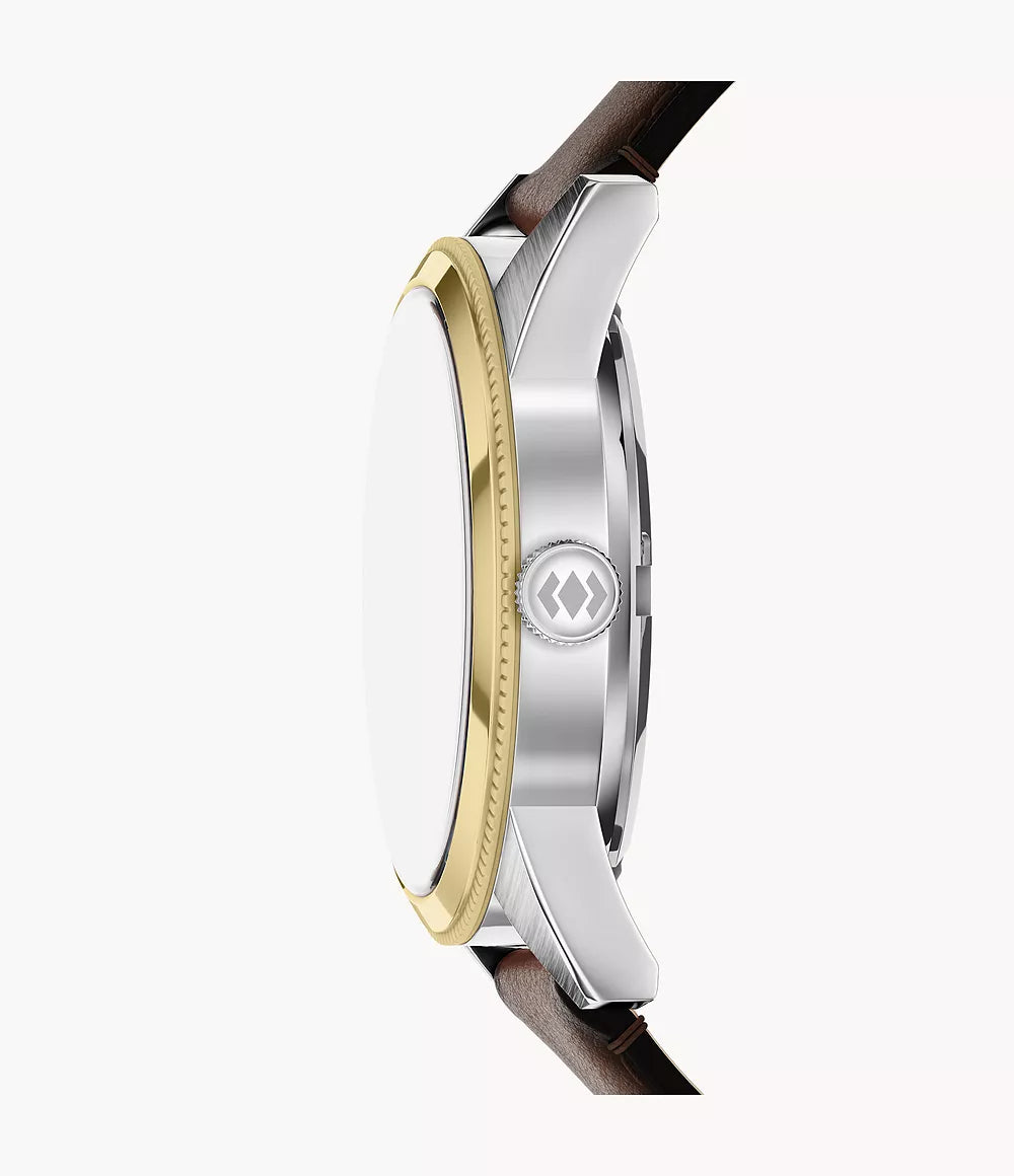 Pearson 42mm Multifunction Brown Leather Watch FS6195