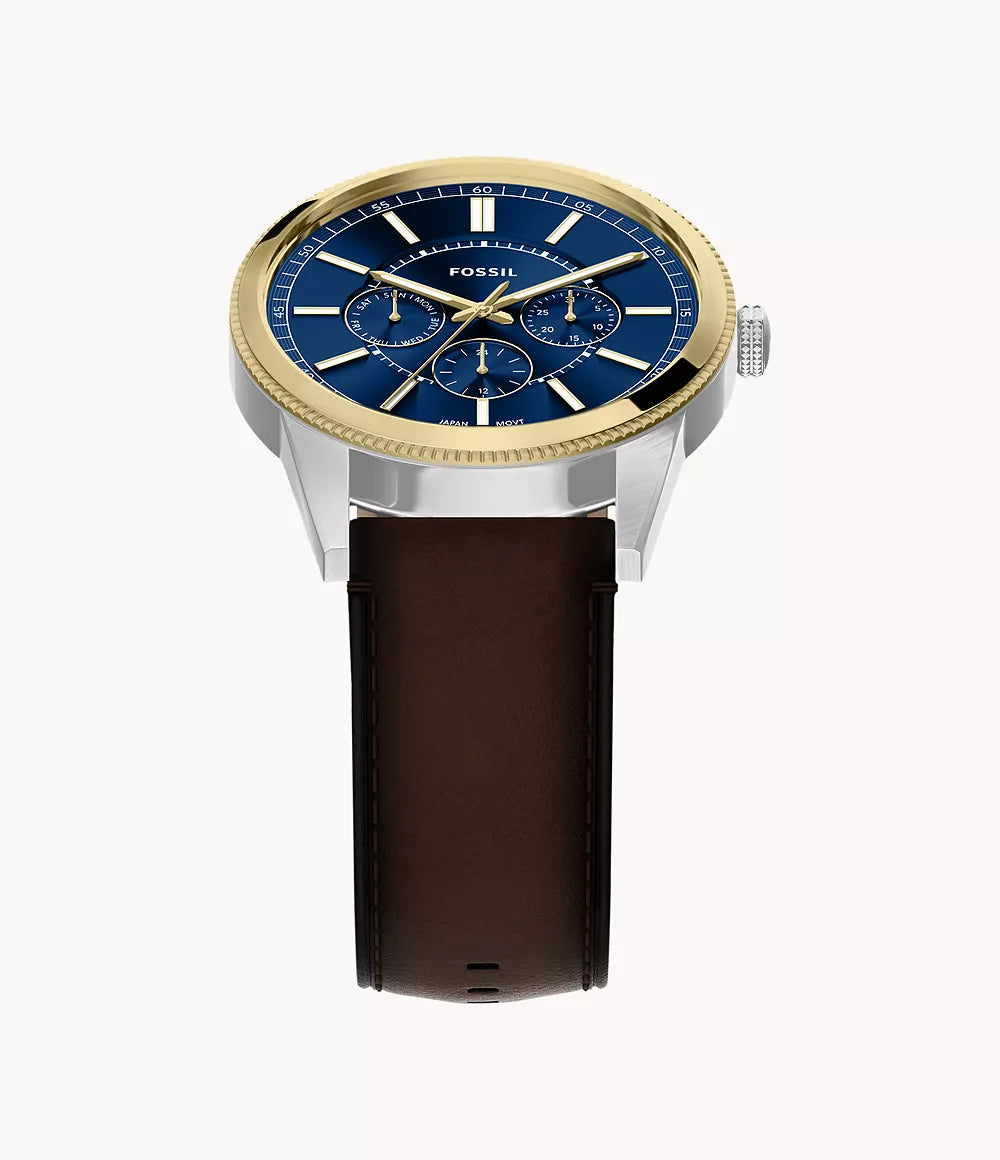 Pearson 42mm Multifunction Brown Leather Watch FS6195
