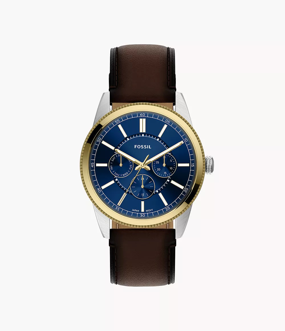 Pearson 42mm Multifunction Brown Leather Watch FS6195